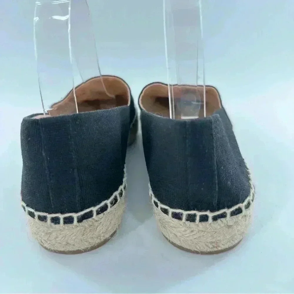 J crew womens flats size 9 black canvas Espadrilles resort wear coastal granny